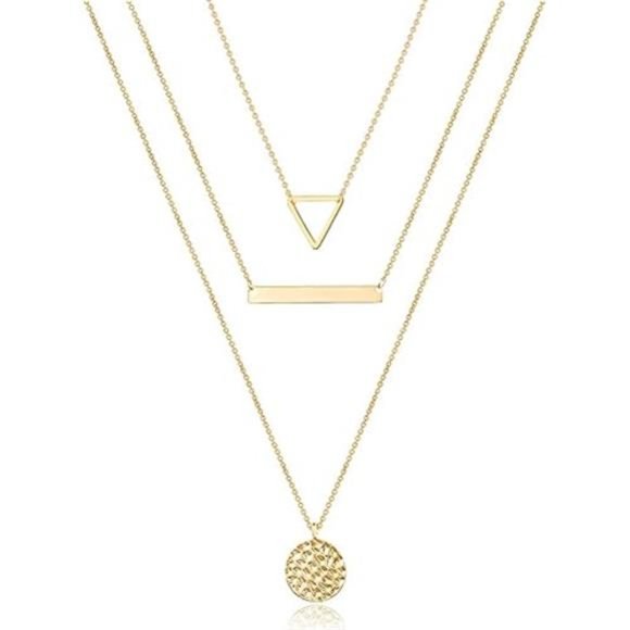 Dainty Layered Choker Necklace, Handmade 14K Gold Plated Y Pendant Necklace - Picture 7 of 7